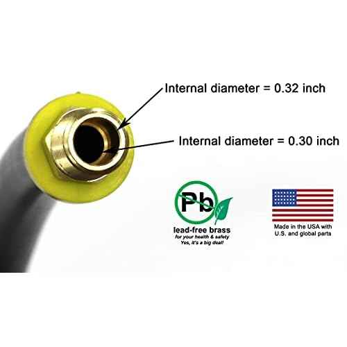 8.5-inch Short Air Compressor Hose: 1/4" Male NPT to 1/4" Male NPT Connections (Lead-Free Brass)