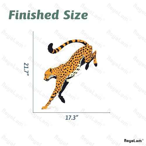 Jumping Cheetah Wall Decals Removable Safari Animal Vinyl Stickers for Nursery Living Room and Office Gym Decor Peel and Stick Wall Art