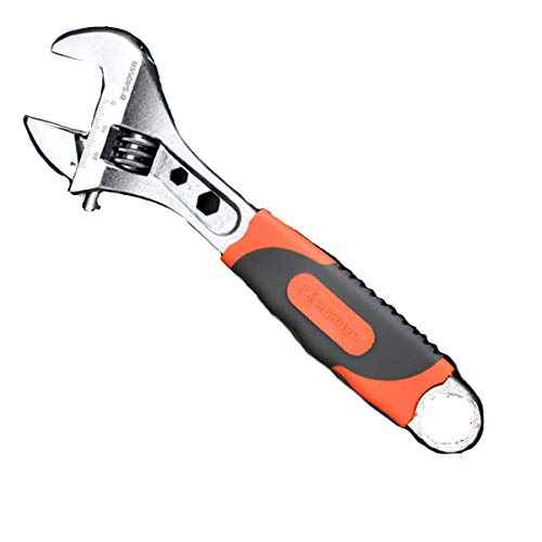 Edward Tools Pro 8" Adjustable Wrench - Carbon Steel Adjusting Design - Crescent Pro Grip for Greater Leverage - Adjustable Width - Spanner Handle