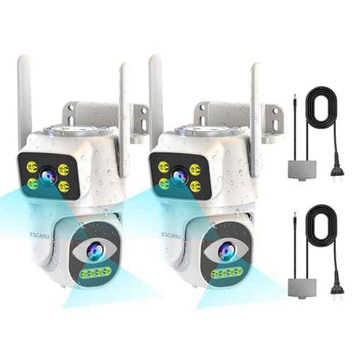 Dual Lens Cameras for Home Security,2.4G/5G PTZ Outdoor Plug-in Camera,Motion Tracking,Night Vision,24/7 Continous Recording,Work With NVR/DVR Surveillance System,Weather Proof,SD/Cloud Storage