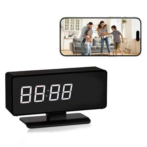 Hidden Clock Camera - Full HD 4k Wireless Camera - WiFi Nanny Cam for Home Indoor Security - WiFi & Bluetooth Connection Full Color Night Vision Motion Detection with App Live Feed