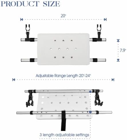 Universal Walker Rest Seat for Attachable Seat Folding Walker, Maximum Weight Capacity of 250 Pounds, Adjustable Range:20"~24"(White)