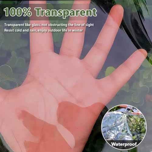 Clear Tarp 6x10 ft -Heavy Duty 14Mil Waterproof PVC Vinyl Tarpaulin with Reinforced Edges & Aluminum Alloy Grommets,Transparent Cover for Patio,Porch,Pool,RV,Outdoor Use
