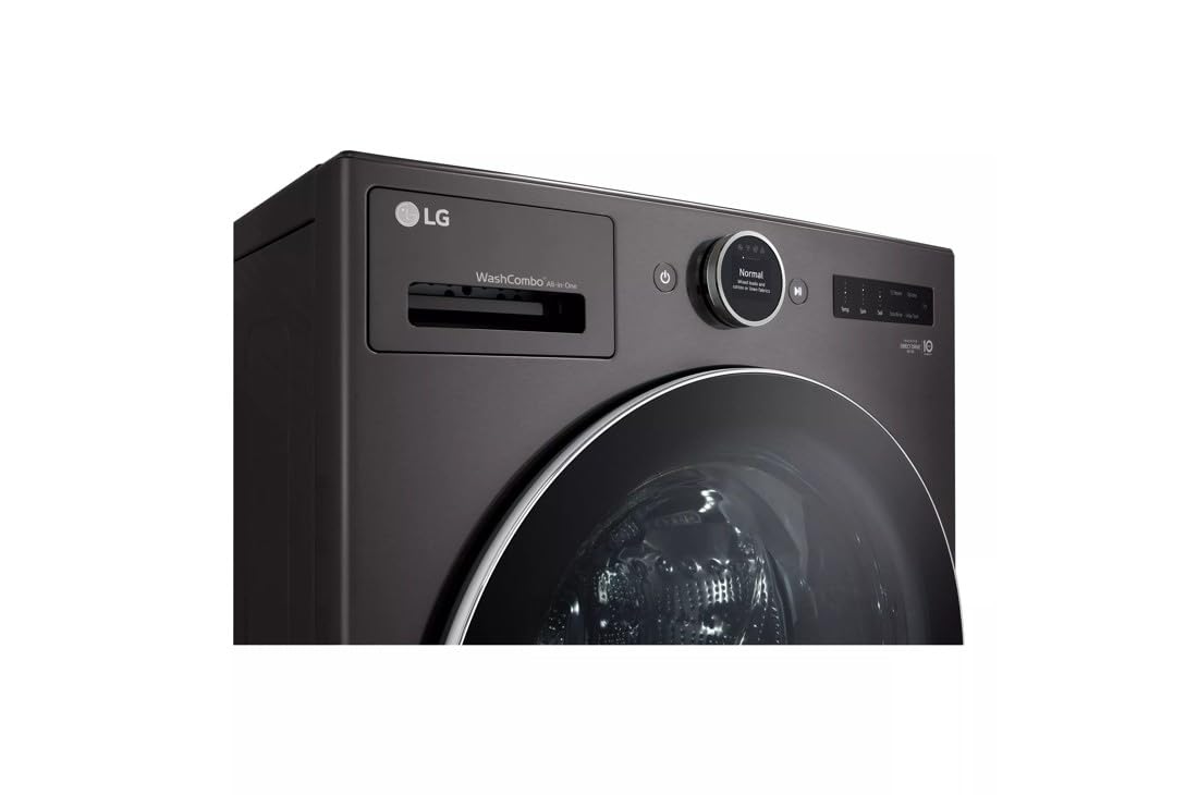 LG 5.0 cu. ft. Mega Capacity Smart Front Load Electric All-in-One Washer Dryer Combo with TurboWash360 WiFi in Black Steel