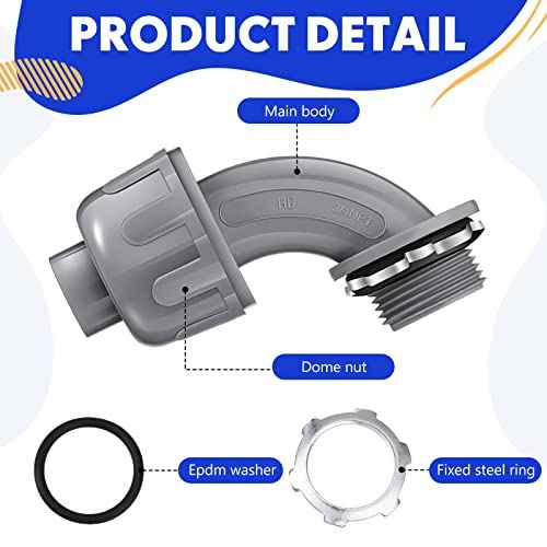 Liquid Tight Connector 3/4 Inch 90 Degree Non Metallic Flex Electrical Conduit Fittings, Electrical Conduit Connector Fitting for PVC Pipe Cable Home Kitchen (50 Pcs)