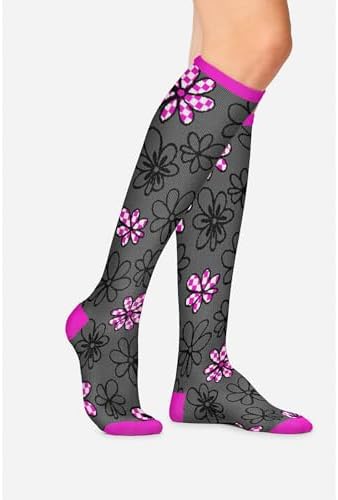 Cherokee Women's 10-15mmHg Compression Socks – Fun Print Knee Highs with Light Support, Soft Feel - PRINTSUPPORT