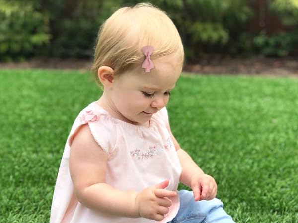 CELLOT Baby Girls Fully Lined Hair Bows Hair Pins, 2' Hair Bows, 50 Pieces/25 Pairs - Infants, Toddlers, Kids Hair Accessories in Pairs - Pink Bow Alligator Hair Clips