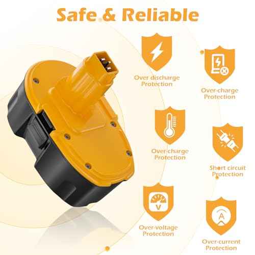 Bonacell 2Pack 5000mAh Nimh Replacement for Dewalt 18V Battery DC9096 DC9099 DC9098 DC9099 DW9095 DW9096 DW9098 DE9038 Cordless Power Tools