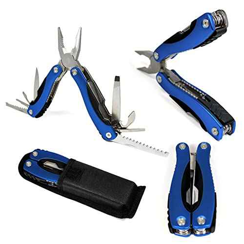 Multi Tool, Multitool Pliers for Outdoor, DIY, Home, Garden, Camping, Survival, Hunting and Hiking or Everyday Carry, Blue