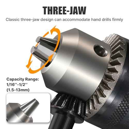 1/16''-1/2'' Magnetic Drill Chuck Adapter, 3/4'' Weldon Shank with Chuck Key, 1/2''-20 UNF Thread Drill Bit Adapter, Mag Drill Chuck for Magnetic Drill