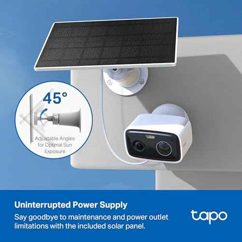 Tapo TP-Link C400 KIT Outdoor Battery Camera w/Solar Panel Base, Wireless, 1080P, Free Person/Vehicle Detection, SD/Cloud Storage, Color Night Vision, No Hub Needed, Works w/Alexa