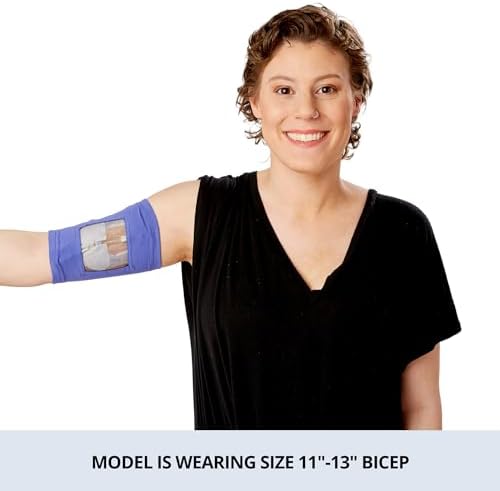 Care+Wear PICC Line Cover – Ultra-Grip PICC Line Sleeve for Upper or Lower Arm with Mesh Viewing Window, Provides Improved Comfort and Security for PICC Line Coverage