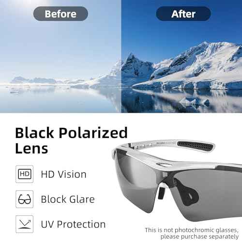 ROCKBROS Pickleball Glasses for Men & Women ? ANSI Z87.1 Certified Safety Glasses, UV400 Protection & Interchangeable Strap
