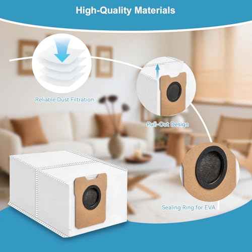 6 Pack C20 C10 Dust Bags for Eufy Omni C20, C10 Robot Vacuum Cleaners - Large Capacity Replacement Accessories