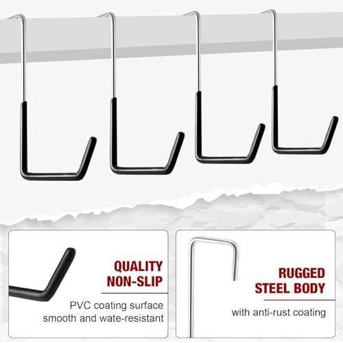 Zonon 24 Pcs Rafter Hanger Hooks Large S Hooks Heavy Duty Vinyl Coated Hooks for Garage Bike Non Slip Coating Ladder Hanger Storage Organizer for Sports Equipment Bulk Items (Black)