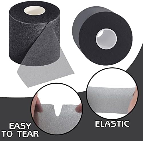 24 Pieces Foam Underwrap Tape Sports Prewrap Athletic Tape Foam Pre Wrap for Ankles Wrists Hands and Knees(Black, Beige)