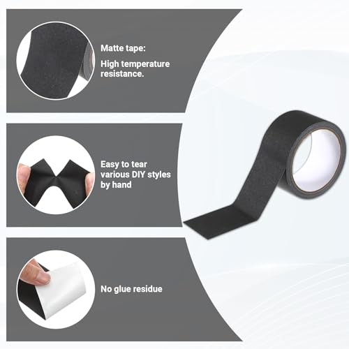 Book Repair Tape 2 Inch ¡¿ 33 Feet Book Binding Tape Cloth Bookbinding Repair Tapes Matte Self Adhesive Non Reflective Cloth Books Tapes for Repairing Old & Antique Books (Black)