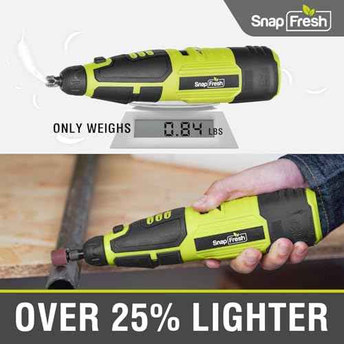 SnapFresh 12V Cordless Rotary Tool Kit,7 Variable Speeds w/Flex Shaft,80+ Change Accessories Multi Tool-Battery Fast Charger & Tool Bag-for Cutting, Sanding, Polishing, Drilling,Handmade or DIY Crafts