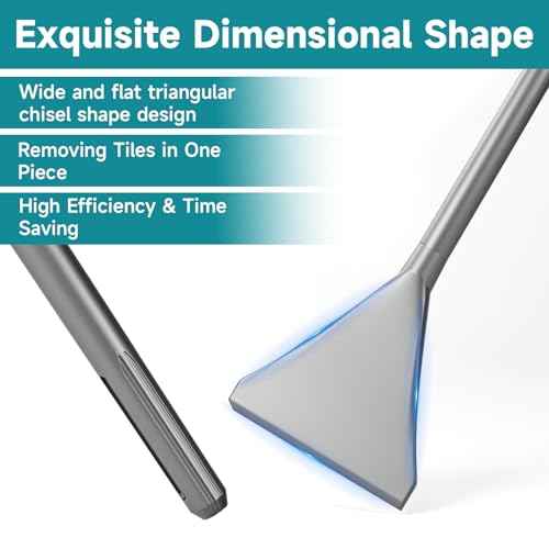Tile Chisel with SDS-Max Shanks - 4.33 In. x 15.75 In. Tile Chisel Hammer Alloy Steel Chisel Remove Chisel- Suitable for SDS-Max Jack Hammer