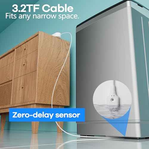 4-Pack WiFi Water Leak Detector, Battery Powered Water Sensor Alarm with 130dB Siren & 3.2FT Extended Cable Probe, App Alerts, No Hub Required for Home Basement Kitchen Bathroom