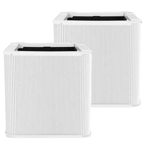 2 Pack 211+ True HEPA Replacement Filter Compatible with 211+ Air Cleaner Purifier, Foldable Particle and Activated Carbon Replacement Filter