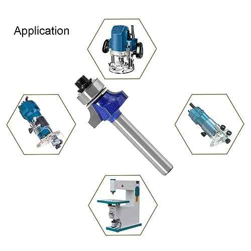 Roundover Router bit Set£¬Professional 1/4 inch Shank Roundover Edging Router Bit Set£¬Bearing Guide for Rounding Edge bit (for R 1/8", 1/4", 3/16", 25/64") 4Pcs (Roundover Router bit Set)