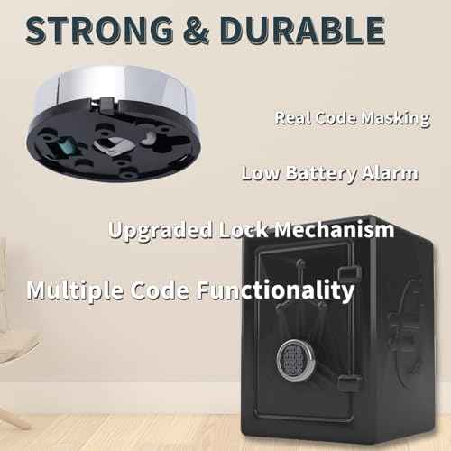 Gun Safe Lock with Programmable Electronic Keypad, Password Electromagnetic Lock with 2 Override Keys, Lock Fits High Security Safe Box and Security Cabinet (Solenoid with Override Keys)