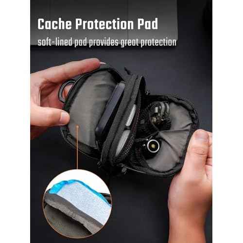 TACTICAL GEEK Block K EDC Compact Waist Pouch, Utility Pocket Organizer with Cache Pad, Nylon Zippers Tool Pouch, Multi-Purpose Small Gadget Organization for Daily Carry