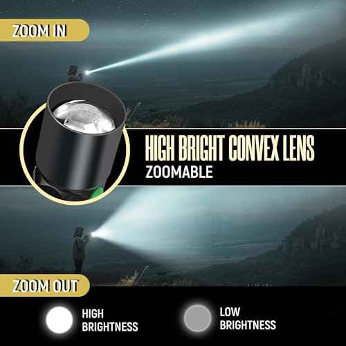 CLAKAP LED Neck Light, 1800Lumens Rechargeable Neck Flashlight with Magnetic Base, Detachable Neck Work Light with Zoomable Flashlight, Flexible Around Mechanic Neck Lamp for Car Repairing Reading