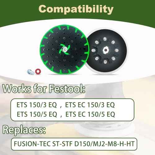 Upgraded 202460 6-Inch(150mm) Hard Sanding Pad, 48-Hole, M8 Thread, Compatible with Festool ETS 150/3 EQ, ETS EC 150/5 EQ, ETS EC 150/3 EQ, ETS 150/5 EQ Sander Models, 1 Pack