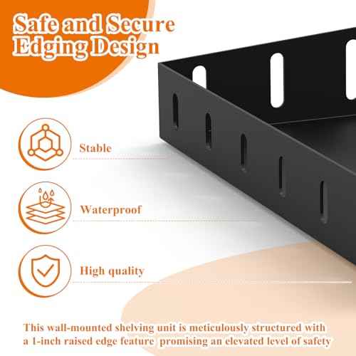 PEKGRIL 2 Pack Garage Wall Shelf, 1X2 Ft Heavy Duty Garage Shelving, Wall Mounted Storage Shelves for Laundry Room, Closet, Holds Up to 150 Lbs