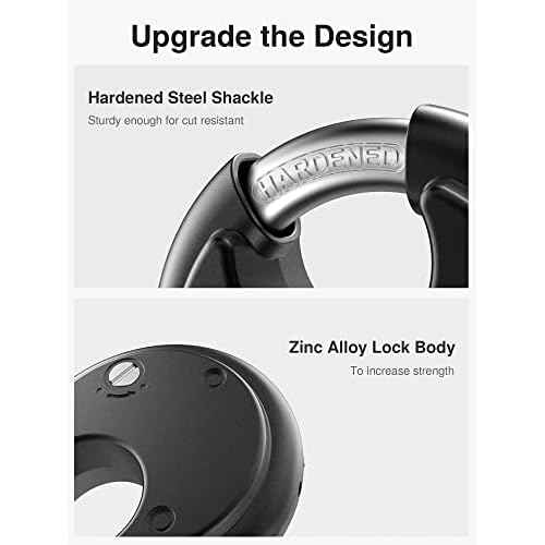 Puroma Combination Lock, 4 Digit Disc Padlock with Hardened Steel Shackle, Keyless Heavy Duty Combo Lock for Outdoor Sheds Fence, Gate Hasps, Storage Unit, School Gym Locker (2 Pack, ?Black)