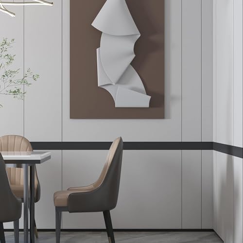 YENHOME Black Wallpaper Border Peel and Stick Mirror Frame Border 3"X236" Removable Waterproof Black Mirror Borders Peel and Stick Tape Wall Trim Bedroom Bathroom Kitchen Bulletin Board Wallpaper