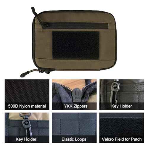 ROARING FIRE Picofire Pro EDC Pouch Organizer - [Small Tool Pouch] for Electronics, Cables, Flashlights - with YKK Zippers, Weatherproof Resistant 500D Nylon for pouches men