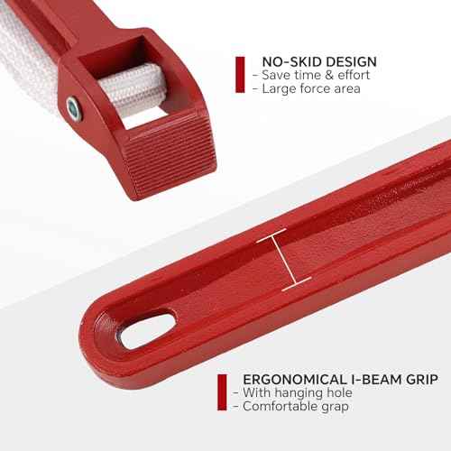 12 Inch Pipe Strap Wrench | Adjustable Nylon Strap Wrench Oil Filter Strap Opener Wrench Belt Repairing Wrench for Auto Oil Filter Element