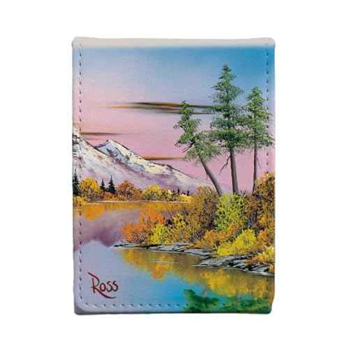 Ultra Pro - Bob Ross Mighty Mountain Lake Alcove Flip, TCG Art Storage Box, Premium Deck Protector, Luxury Magnetic Deck Organizer, Bob Ross Trading Card Case Dual-Notch Easy Access Design