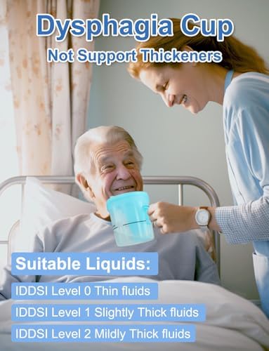 Dysphagia Cups for Adults 5cc 10cc 15cc, Limited Slow Flow Dysphagia Regulating Drinking Cup for Elderly People with Swallowing Disorders, Prevent Choking and Aspiration (Light Blue)