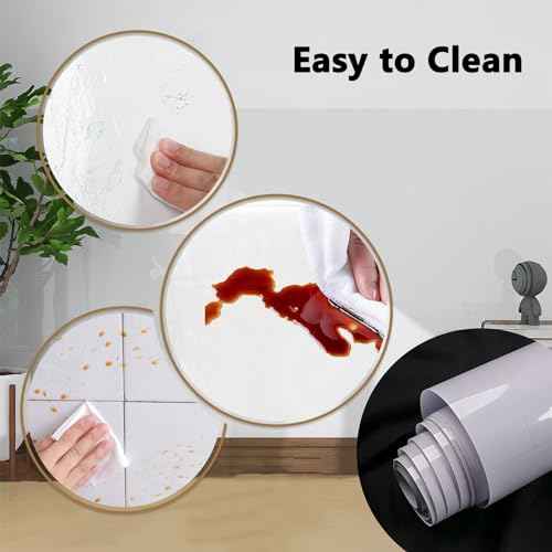 Clear Contact Paper Peel and Stick Wallpaper for Bathroom 15.8" Clear Wall Protector Removable Wallpapers for Countertops Transparent Wall Protective Film Waterproof Wallpaper for Kitchen Backsplash