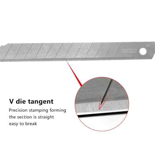Tools 9mm Utility Knife Replacement Blades,60 Degree Snap Off SK4 Steel Blades for Retractable Cutting Knives, Hobby, Craft Knife, Box Cutter 50PCS