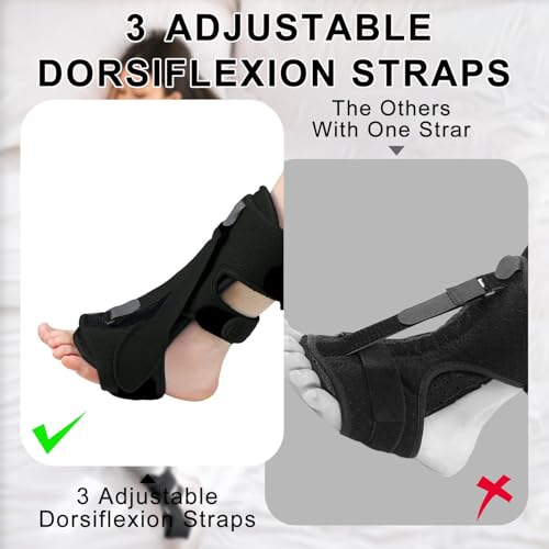 Plantar Fasciitis Night Splint,Upgrade 3 Adjustable Plantar Fasciitis Relief Brace,Adjustable Aluminum Bar Inside,for Pain Relief Fasciitis,Achilles Tendonitis,Foot Drop with Women Men