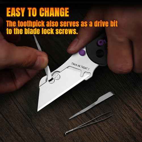 Kizer Uti Bear(New Dual-screw Version) Folding Utility Knife, Clutch Lock Box Cutter EDC Pocket knife with 5PCS Razor Blades, G10 Handle Pocket Knives for Men Women Gift V3619JHW1