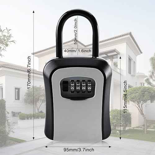 2 Pack Key Lock Box, Premium Zinc Alloy Lock Box, Anti-Smashing Lock Box for Keys with Combination Lock, 5 Key Capacity, Black