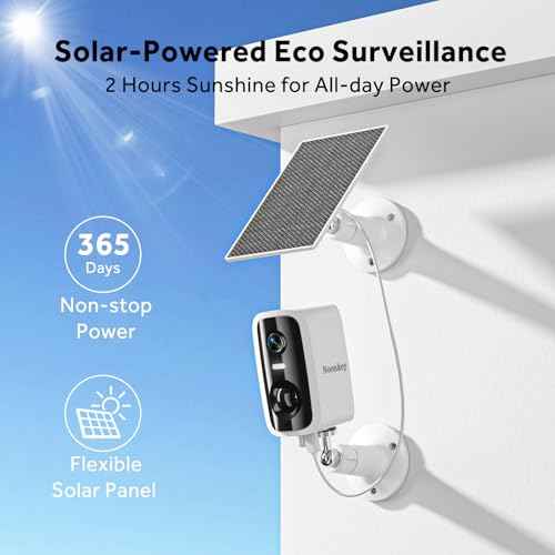 4MP Solar Security Camera Outdoor, 5G&2.4GHz Wireless Rechargeable Battery Cam with Spotlight/Siren, AI Human Detection, Color Night Vision, 2-Way Audio, IP65 Waterproof, Alexa,No Power Needed