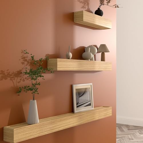 Decotalk Wood Wallpaper Border Peel and Stick Light Wood Border Wallpaper Removable 3"x236" Mirror Frame for Kitchen Wooden Wall Paper Borders Sticker Self Adhesive Wallpaper Borders Roll Woods Look