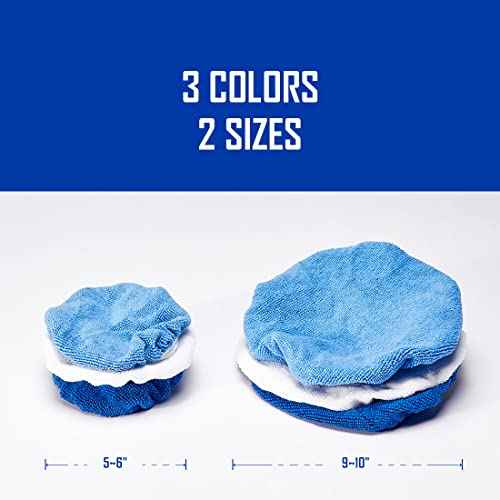 UTSAUTO 6pcs Car Polisher Pads - 9-10 Inch Microfiber Polishing Bonnet Pads Kit
