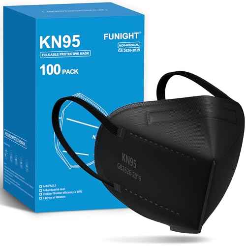 Funight KN95 Face Mask 100 BLACK