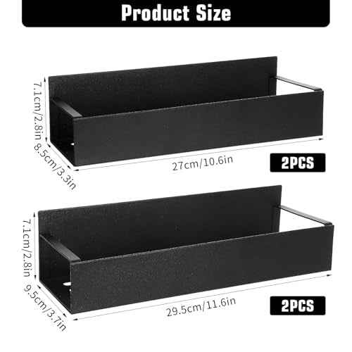 4 Pcs Magnetic Aerosol Spray Can Holder, Wall Mounted Spray Bottle Rack, Mechanic Paint Bottle Can Organizer, Tool Box Storage Rack for Garage Home Workspace (Black)