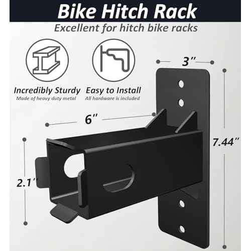 WIPHANY Hitch Wall Mount Bike Cargo Rack Hanging Holder Hanger Garage Organizer Trailer Receiver Storage Hanging Holds Max 200 lbs Heavy Duty Stand Bicycle Hook Accessories 2 inch