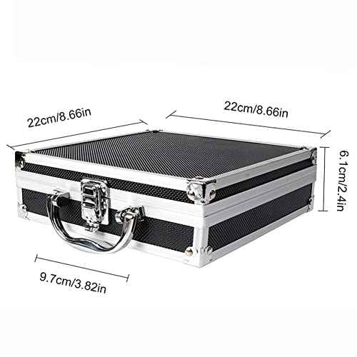 Aluminum Carrying Case,Mini Aluminum Case Foam Briefcase ToolBox Carrying Case Portable Tool Case (215 * 215 * 65mm)