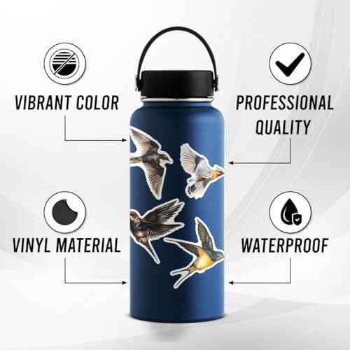 Pack 50 Pcs Cute Animal Bird Stickers for Water Bottles Waterproof Laptop Luggage Computer Scrapbooking Teens Adults Girls Kids Boys Aesthetic Sticker Packs Small Vinyl Decals